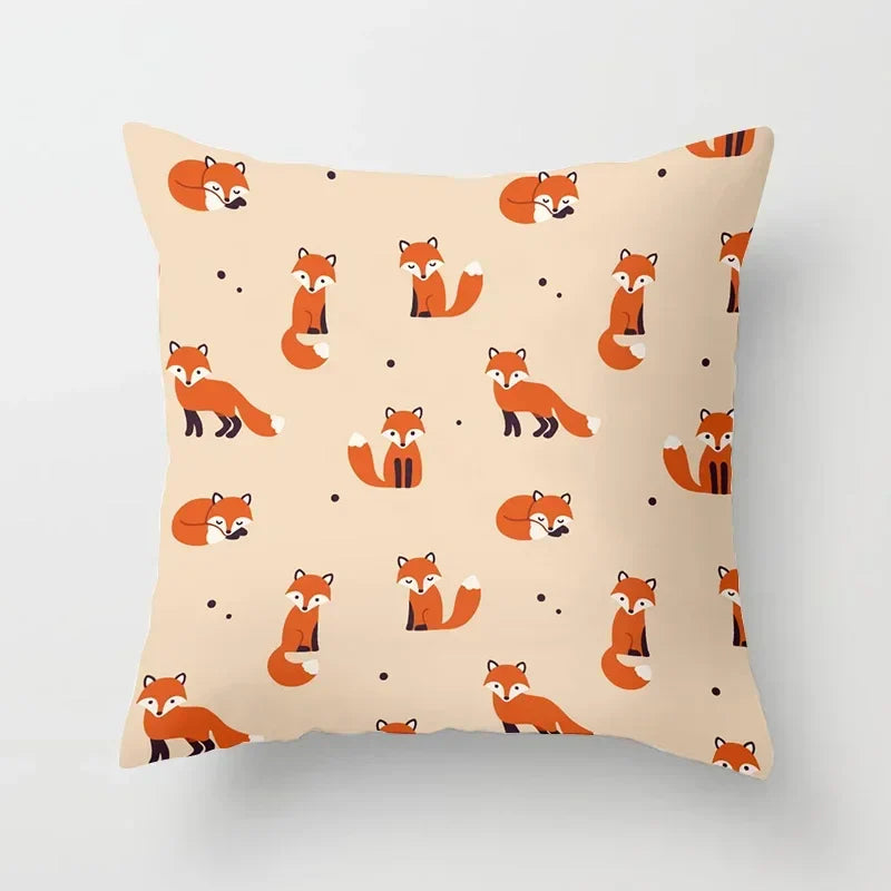 Axyaa Cartoon Animal Cushion Cover 45*45 Sofa Pillowcase Decorative Throw Pillow