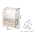 Axyaa Acrylic Makeup Organizer: Dust-proof, PET Material, Lipstick & Brush Storage Box