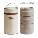 Axyaa Double-layer Insulated Stainless Steel Lunch Box with Storage Bag