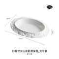 Axyaa Rock-Patterned Ceramic Deep Dish Plate Set for a High-Sense Dining Experience
