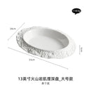 Axyaa Rock-Patterned Ceramic Deep Dish Plate Set for a High-Sense Dining Experience