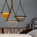 Axyaa Amber Glass Chandelier LED Pendant Light Industrial Nordic Style