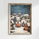 Axyaa Christmas Village Snow Canvas Print - Festive Winter Holiday Wall Art