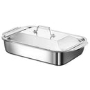 Axyaa Stainless Steel Deep Tray Oven Baking Pot BBQ Plate Kitchen Tools