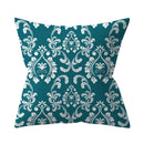 Teal Blue Green Floral Stripe Geometric Pillowcase by Axyaa for Home Decor