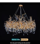 Axyaa Nordic Copper Crystal Chandelier LED Light Luxury Home Decor Villa Hotel Restaurant