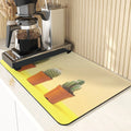 Axyaa Cactus Silicone Coasters Set for Kitchen Table - Absorbent Drying Mat