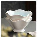 Axyaa High Foot Ceramic Ice Cream Bowl Lotus Leaf Design