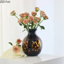 Axyaa Amber Glass Vase Hydroponic Flower Pots Desk Decoration Artificial Flower Display
