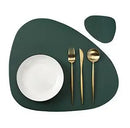 Axyaa PU Leather Placemats: Irregular Shape, Oil-Proof, Waterproof for Various Tables