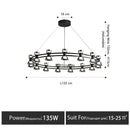 Axyaa Nordic Glass LED Chandelier - Luxury Ceiling Pendant Light for Home Decor