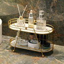 Axyaa Gold Vanity Organizer for Bathroom Coutertop and Makeup Storage