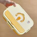 Axyaa 4/5 Grids Stainless Steel Divided Lunch Box Set with Cutlery
