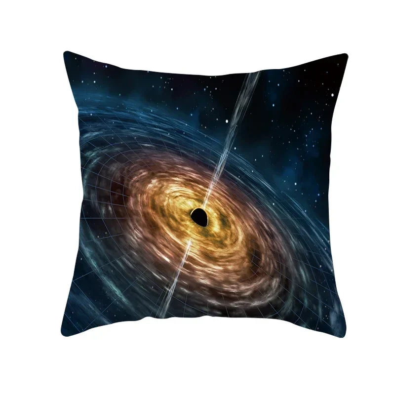 Axyaa Black Hole Polyester Pillowcase - Home Decor Cushion Cover for Sofa, 45X45CM