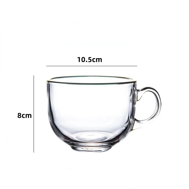 Axyaa Amber Glass Coffee Tea Mug 480ml Handle Drinkware