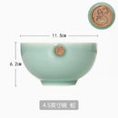 Axyaa Zodiac 4.5-inch Celadon Rice Bowl - Creative Twelve Chinese Zodiac Ceramic Tableware