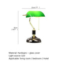 Axyaa Green Glass LED Table Lamp with Pull Switch for Home Decor
