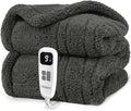 Axyaa Electric Blanket Throw: Fast Heating, Double Sided Sherpa, 10 Heating Levels