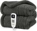 Axyaa Electric Blanket Throw: Fast Heating, Double Sided Sherpa, 10 Heating Levels