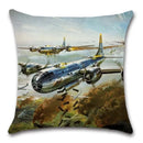 Axyaa Retro Airplane Cartoon Pattern Cushion Cover