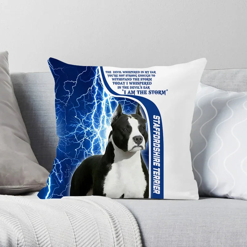 Axyaa American Akita Print Pillowcase: Cute Dog Cushion Cover for Home and Car