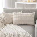 Axyaa Black Corduroy Stripe Pillow Cover 18x18 Inch Soft Square Cushion Case