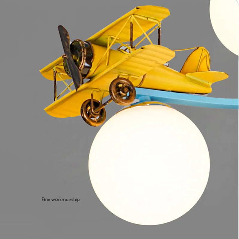 Axyaa Kids Yellow Airplane Ceiling Lamp for Bedroom, Nursery & School