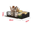 Axyaa Slide-Out Sink Storage Rack - Kitchen Organizer Tray for Bowls, Dishes, and Seasoning