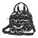 Axyaa Halloween Bats Insulated Lunch Bag with Adjustable Strap