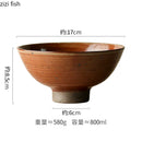 Axyaa Vintage Kiln Coarse Pottery Ramen Salad Dessert Bowl Set