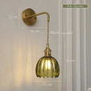 Axyaa Retro Floral Glass Wall Lamp: Modern Nordic LED Sconce for Bedroom, Study & Mirror