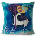 Axyaa Cartoon Deer Pillowcase - 45*45cm Linen Cushion for Home Decor