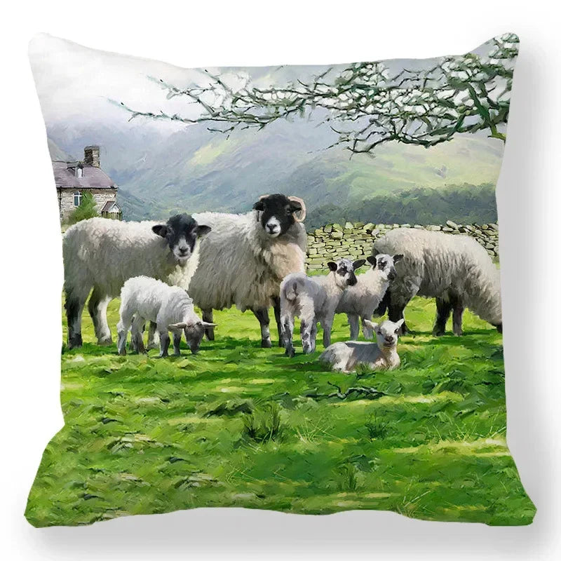 Axyaa Santa Print Pillowcase for Christmas and New Year Decor