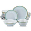 Axyaa Green Embossed Stoneware Tableware Set Service for 4/8/12