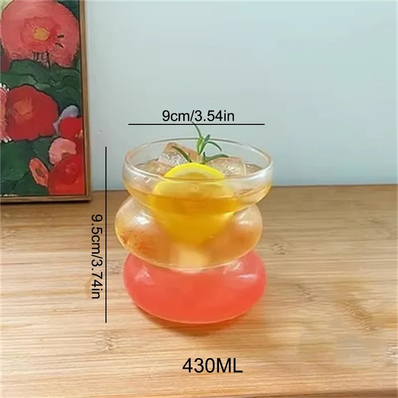 Axyaa Transparent Glass Cup Set for Beverages and Cocktails
