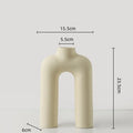 Axyaa Geometric Ceramic Vase - Hollowed Letters Flower Arrangement Home Decor