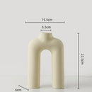 Axyaa Geometric Ceramic Vase - Hollowed Letters Flower Arrangement Home Decor