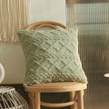 Fuzzy Short Wool Fleece Throw Pillow Cover for Sofa, Axyaa Branded Square Patterned Plush Cushion