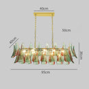 Axyaa Green Glass Chandelier: Medieval French Style Lighting for Living Room, Bedroom, Dining Hall