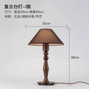 Axyaa Retro Walnut Desk Lamp with Pleated Shade