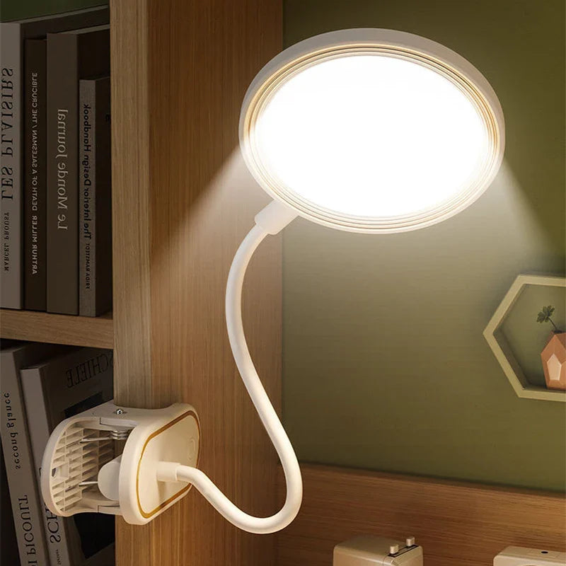 Axyaa Clip-On Desk Lamp: Rechargeable LED Touch Light, 3 Modes Dimming
