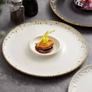 Axyaa Bead Edge Ceramic Dessert Plate for Molecular Cuisine and Sushi