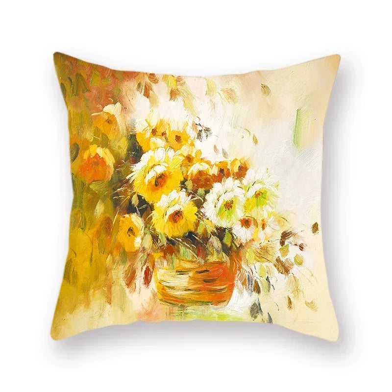 Purple Rose Vase Decorative Pillow Cover 45x45cm by Axyaa