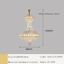 Axyaa Gold Crystal Chandelier: Luxe LED Hanging Lamp for Home Decor