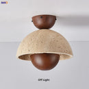 Axyaa Yellow Travertine LED Ceiling Lamp - Modern Natural Stone Ceiling Lights
