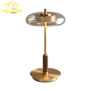 Luxury Brass Walnut Floor Lamp Gold Lustre LED Lighting by Axyaa