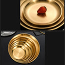 Axyaa Stainless Steel Round Plate Set for Camping BBQ Picnic Cookware