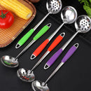 Axyaa Stainless Steel Ladle Strainer with Plastic Handle and Handing Hole