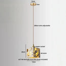 Axyaa Terrazzo Nordic LED Pendant Lamp for Living Room Bedside, Retro Adjustable Gold/Copper Lighting