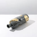 Axyaa Feather Gray Gold Pattern Vase: Chic Porcelain Home Decor Accessory